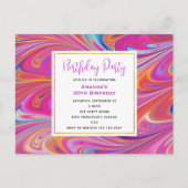 Roze Sinaasappel Swirls Abstract Design Verjaardag Briefkaart (Voorkant)