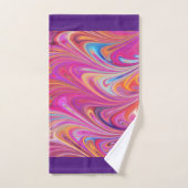 Roze Sinaasappel Swirls Groovy Design Bad Handdoek (Handdoek)