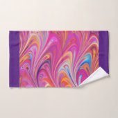 Roze Sinaasappel Swirls Groovy Design Bad Handdoek (Handdoek)