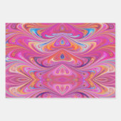 Roze Sinaasappel Swirls Groovy Design Inpakpapier Vel (Voorkant 2)