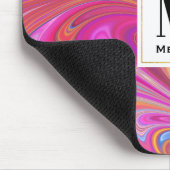 Roze Sinaasappel Swirls Groovy Design Muismat (Hoek)