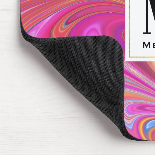 Roze Sinaasappel Swirls Groovy Design Muismat (Hoek)