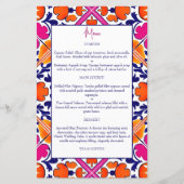 Roze sinaasappel Talavera  Mexicaanse menukaart (Voorkant)