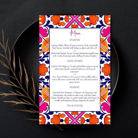 Roze sinaasappel Talavera  Mexicaanse menukaart