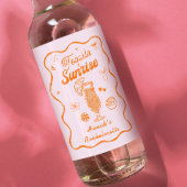 Roze Sinaasappel Tequila Sunrise Bachelorette Wijn Etiket