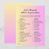 Roze Sinaasappel Wat zit er in je telefoon Brunch  Kaart (Voorkant / Achterkant)