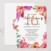 Roze Sinaasappel Waterverf Garden Sweet 16 Uitnodi Kaart (Voorkant / Achterkant)