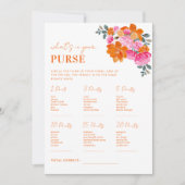 Roze Sinaasappel Whats in je tas Vrijgezellenfeest Kaart (Voorkant)