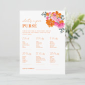 Roze Sinaasappel Whats in je tas Vrijgezellenfeest Kaart (Staand voorkant)