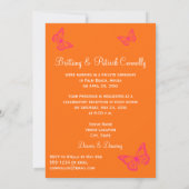 Roze, Sinaasappel, Wit Tropisch Strand Post Bruilo Kaart (Achterkant)