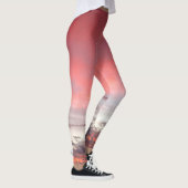 Roze sinaasappel witte wolken zonsondergang foto s leggings (Rechts)