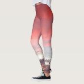 Roze sinaasappel witte wolken zonsondergang foto s leggings (Links)