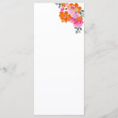 Roze Sinaasappel Zomer Bloemen Let's Eat Script Br Menu (Achterkant)