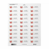 Roze & Sinaasappel Zomer Bloemen Retour Adres Labe Etiket (Full Sheet)