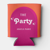 Roze & Sinaasappel Zonsondergang Retro Feestje Blikjeskoeler (Voorkant)