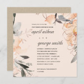 ROZE SINAASAPPELBLOESEM POST-HUWELIJKSE BRUNCH UIT BEDANKKAART (Voorkant / Achterkant)