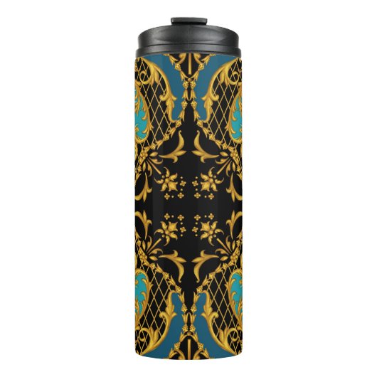 Roze Sinaasappels bloemen: vierkante compositie Thermosbeker (Voorkant)