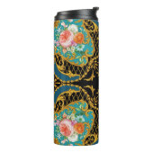 Roze Sinaasappels bloemen: vierkante compositie Thermosbeker (Gedraaid links)