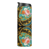 Roze Sinaasappels bloemen: vierkante compositie Thermosbeker (Geroteerd rechts)