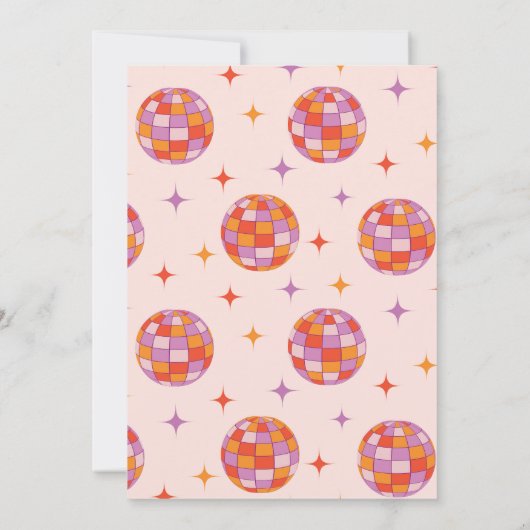 Roze Sinaasappels Discobal Let's Disco Verjaardags Kaart (Achterkant)