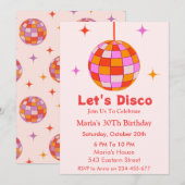 Roze Sinaasappels Discobal Let's Disco Verjaardags Kaart (Voorkant / Achterkant)