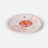 Roze Sinaasappels Discobal Let's Disco Verjaardags Papieren Bordje (Gekanteld)
