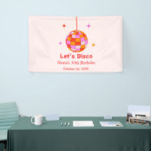 Roze Sinaasappels Discobal Let's Disco Verjaardags Spandoek (Beurs)