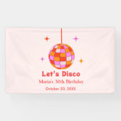 Roze Sinaasappels Discobal Let's Disco Verjaardags Spandoek (Horizontaal)