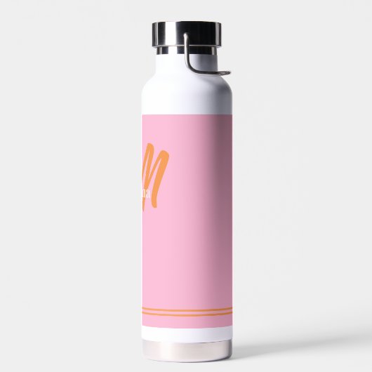Roze Sinaasappels Initiaal Modern Monogram Waterfles (Links)
