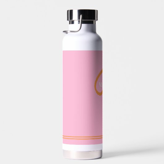 Roze Sinaasappels Initiaal Modern Monogram Waterfles (Rechts)