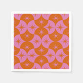 Roze Sinaasappels Starbursts op Mid Century Scallo Servet (Voorkant)