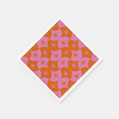 Roze Sinaasappels Starbursts op Mid Century Scallo Servet (Hoek)