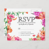 Roze Sinaasappels Waterverf Tuin RSVP Briefkaarten (Voorkant / Achterkant)