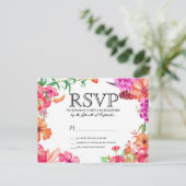 Roze Sinaasappels Waterverf Tuin RSVP Briefkaarten (Staand voorkant)