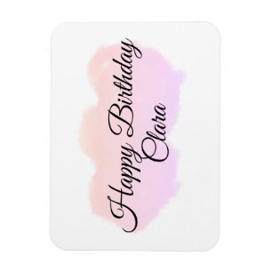 Roze sinaasappels wolken pastel Happy Birthday Mod Magneet