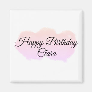 Roze sinaasappels wolken pastel Happy Birthday Mod Magneet