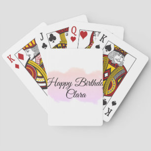 Roze sinaasappels wolken pastel Happy Birthday Mod Pokerkaarten