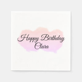 Roze sinaasappels wolken pastel Happy Birthday Mod Servet