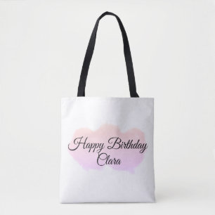 Roze sinaasappels wolken pastel Happy Birthday Mod Tote Bag