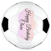 Roze sinaasappels wolken pastel Happy Birthday Mod Voetbal (Gedraaid)