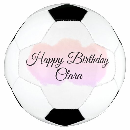 Roze sinaasappels wolken pastel Happy Birthday Mod Voetbal (Voorkant)