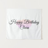 Roze sinaasappels wolken pastel Happy Birthday Mod Wandkleed (Voorkant (horizontaal))