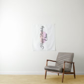 Roze sinaasappels wolken pastel Happy Birthday Mod Wandkleed (In situ)