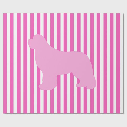 Roze single Newfoundland-hond cadeauverpakking Cadeaupapier (Vlak)