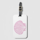 Roze Sint-Jacobsschelp Kust Bagagelabel (Voorkant (verticaal))
