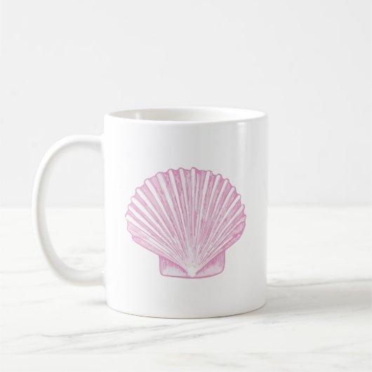 Roze Sint-Jacobsschelp Kust Koffiemok (Links)
