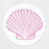 Roze Sint-Jacobsschelp Kust Labels (Design 2)