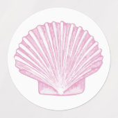 Roze Sint-Jacobsschelp Kust Labels (Design 1)
