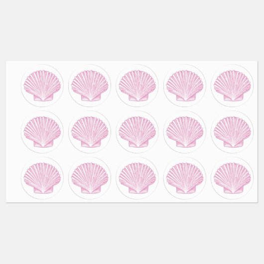 Roze Sint-Jacobsschelp Kust Labels (Vel)