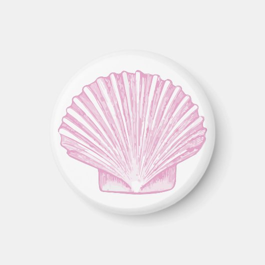 Roze Sint-Jacobsschelp Kust Magneet (Voorkant)
